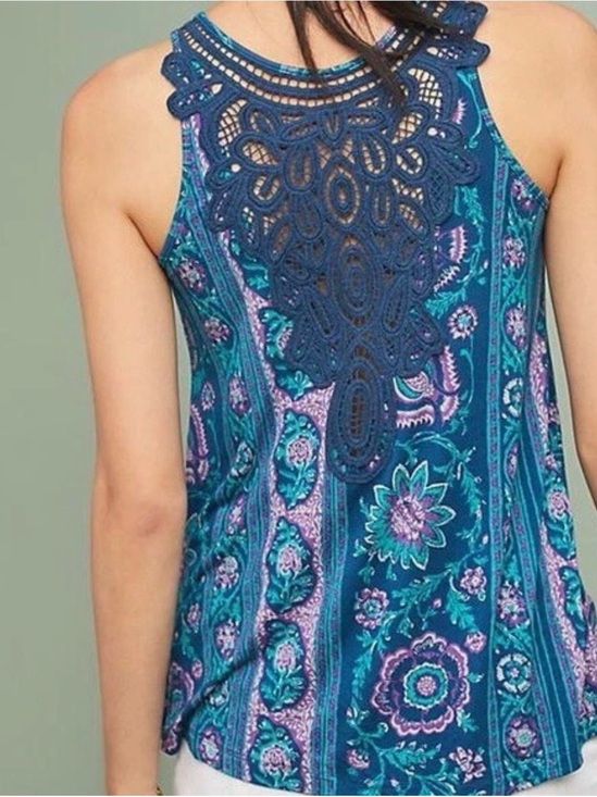 Anthropologie Tops - Anthropologie Akemi + Kin Epoca Crocheted Lace Blue Purple Tank, Size XL, EUC